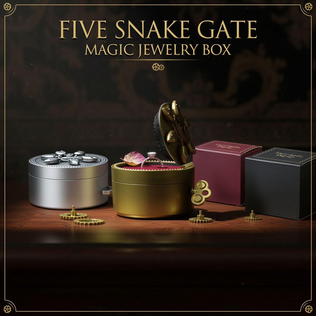 Five Serpent Gate Mechanical Ring Box