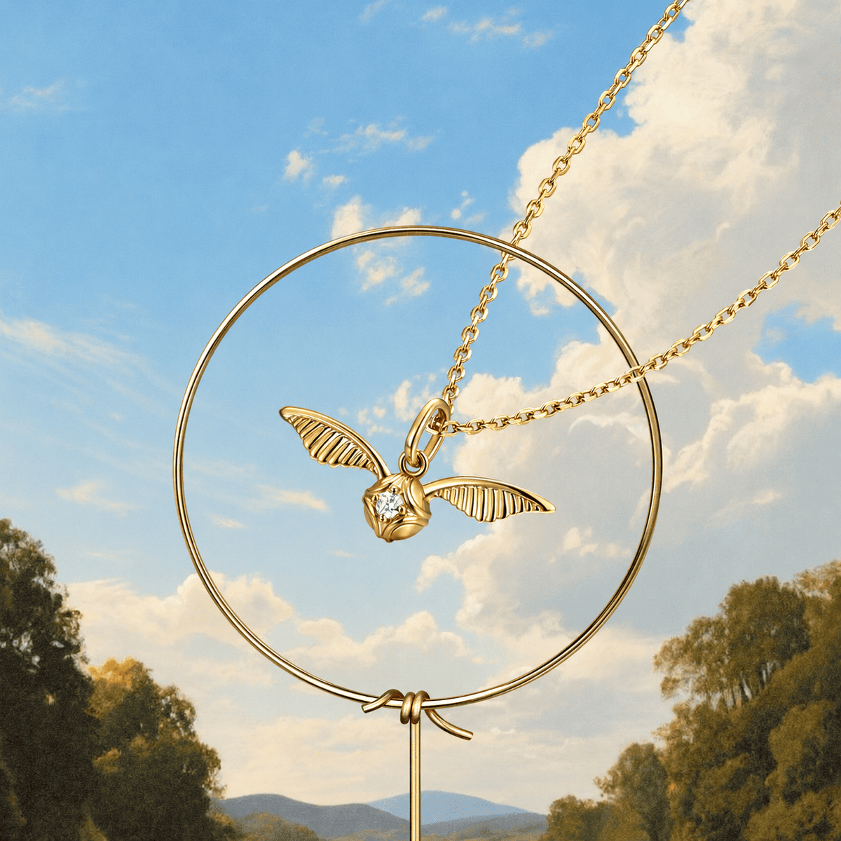 Golden Snitch Sterling Ball Silver Necklace