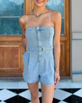 Denim Strapless Romper