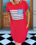 Flag Sequin T-shirt Dress