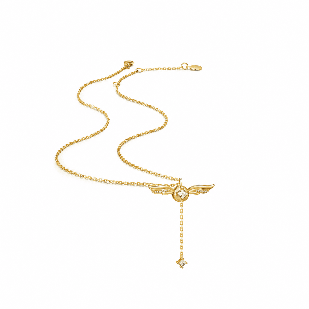 Golden Snitch Sterling Silver Necklace with Wing
