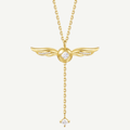 Golden Snitch Sterling Silver Necklace with Wing