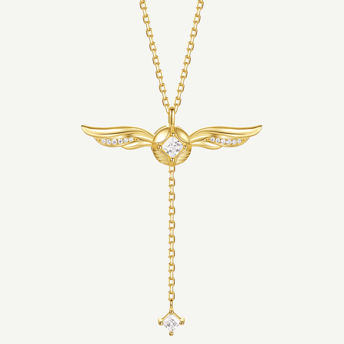 Golden Snitch Sterling Silver Necklace with Wing