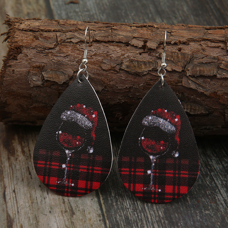 Hat Wine Glass Gradient Earrings